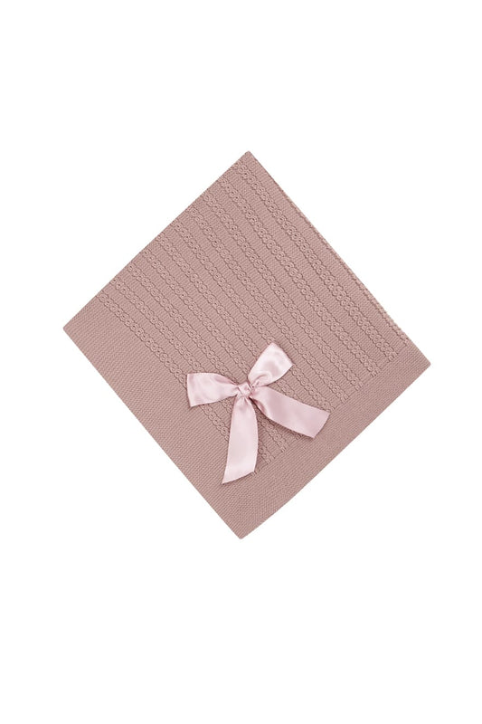 Manta bebe basic rosa empolvado